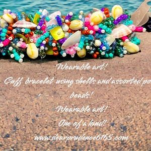 Hand-crafted beaded cuff bracelet